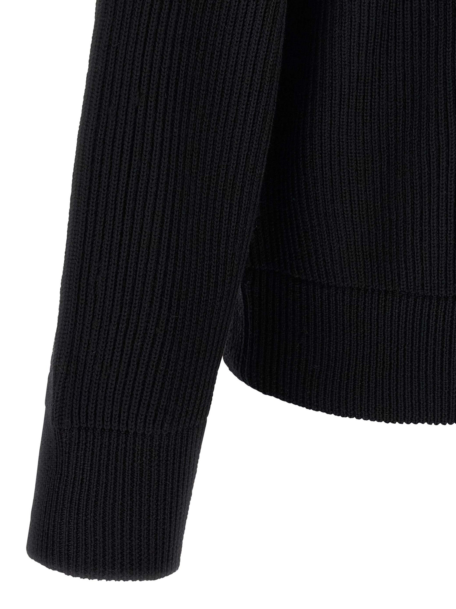 ROBERTO COLLINA - ROBERTO COLLINA Men’s Ribbed Cardigan Black - Men’s Knitwear