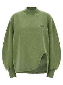 THE ATTICO - THE ATTICO Women’s Shaped Slit Sweatshirt Green - Women’s Sweatshirts