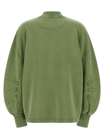 THE ATTICO - THE ATTICO Women’s Shaped Slit Sweatshirt Green - Women’s Sweatshirts