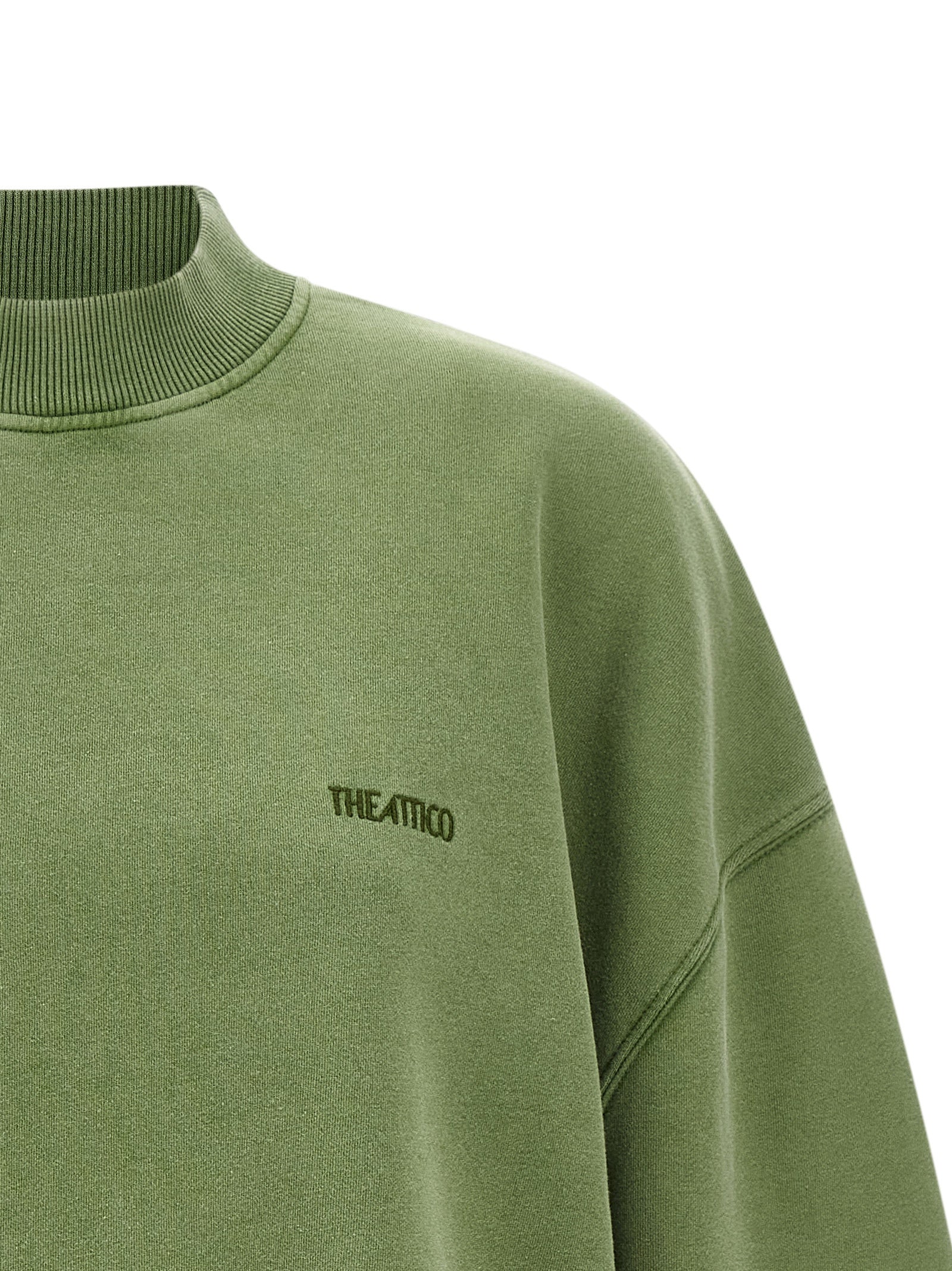THE ATTICO - THE ATTICO Women’s Shaped Slit Sweatshirt Green - Women’s Sweatshirts