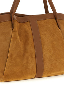 TWIN SET - TWIN SET Women’s Suede Shopping Bag Brown - Women’s Bags