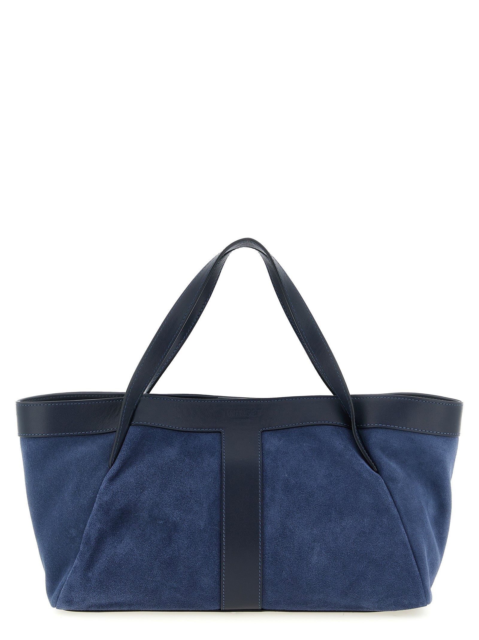 TWIN SET - TWIN SET Women’s Suede Shoulder Bag Blue - Women’s Bags