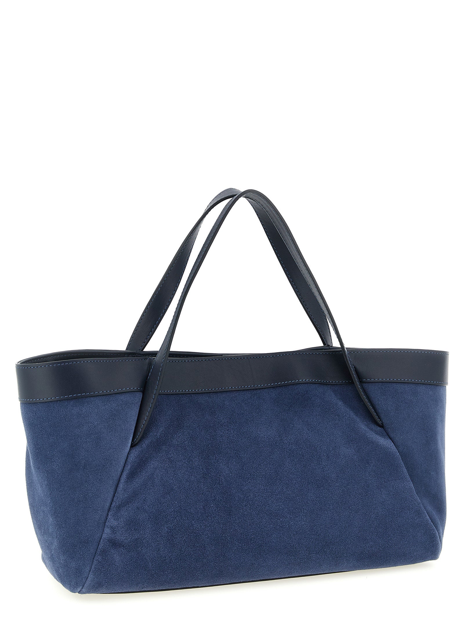 TWIN SET - TWIN SET Women’s Suede Shoulder Bag Blue - Women’s Bags