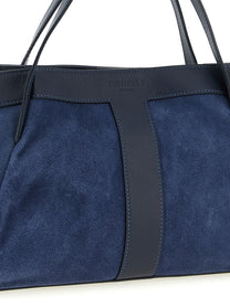 TWIN SET - TWIN SET Women’s Suede Shoulder Bag Blue - Women’s Bags