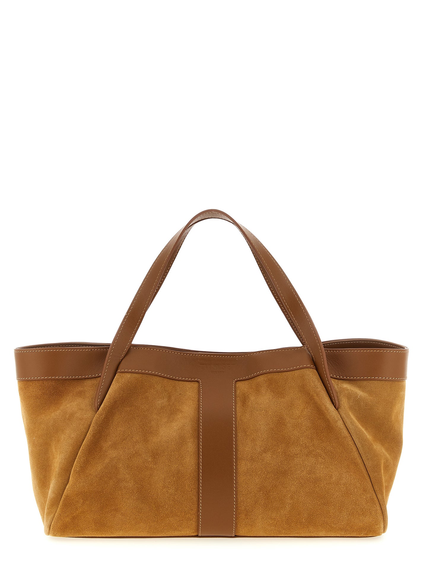 TWIN SET - TWIN SET Women’s Suede Shoulder Bag Brown - Women’s Bags