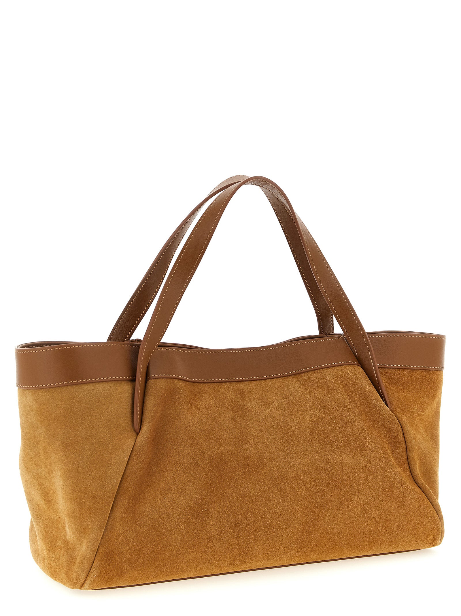 TWIN SET - TWIN SET Women’s Suede Shoulder Bag Brown - Women’s Bags
