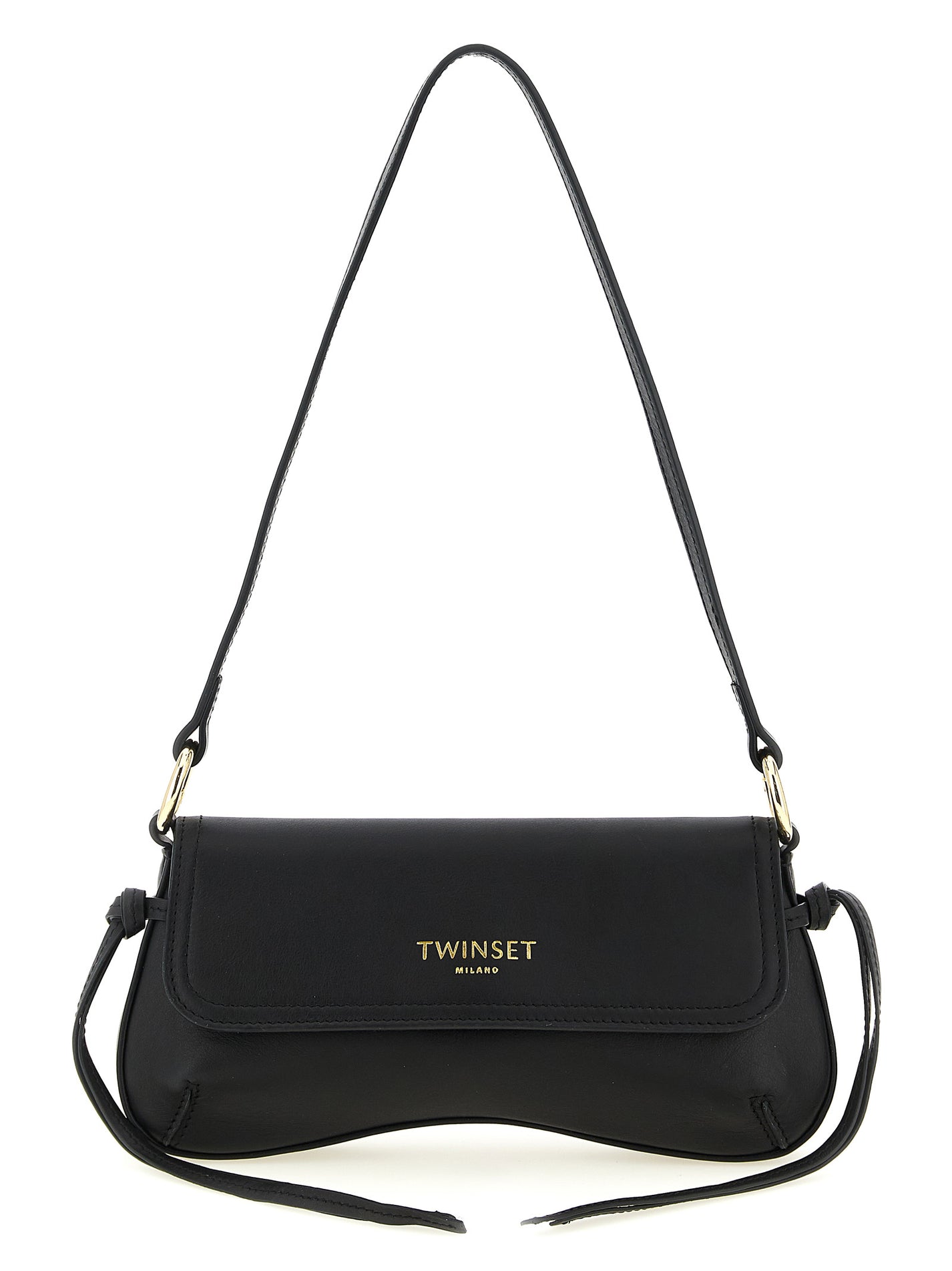TWIN SET - TWIN SET Women’s Leather Shoulder Bag Black - Women’s Bags