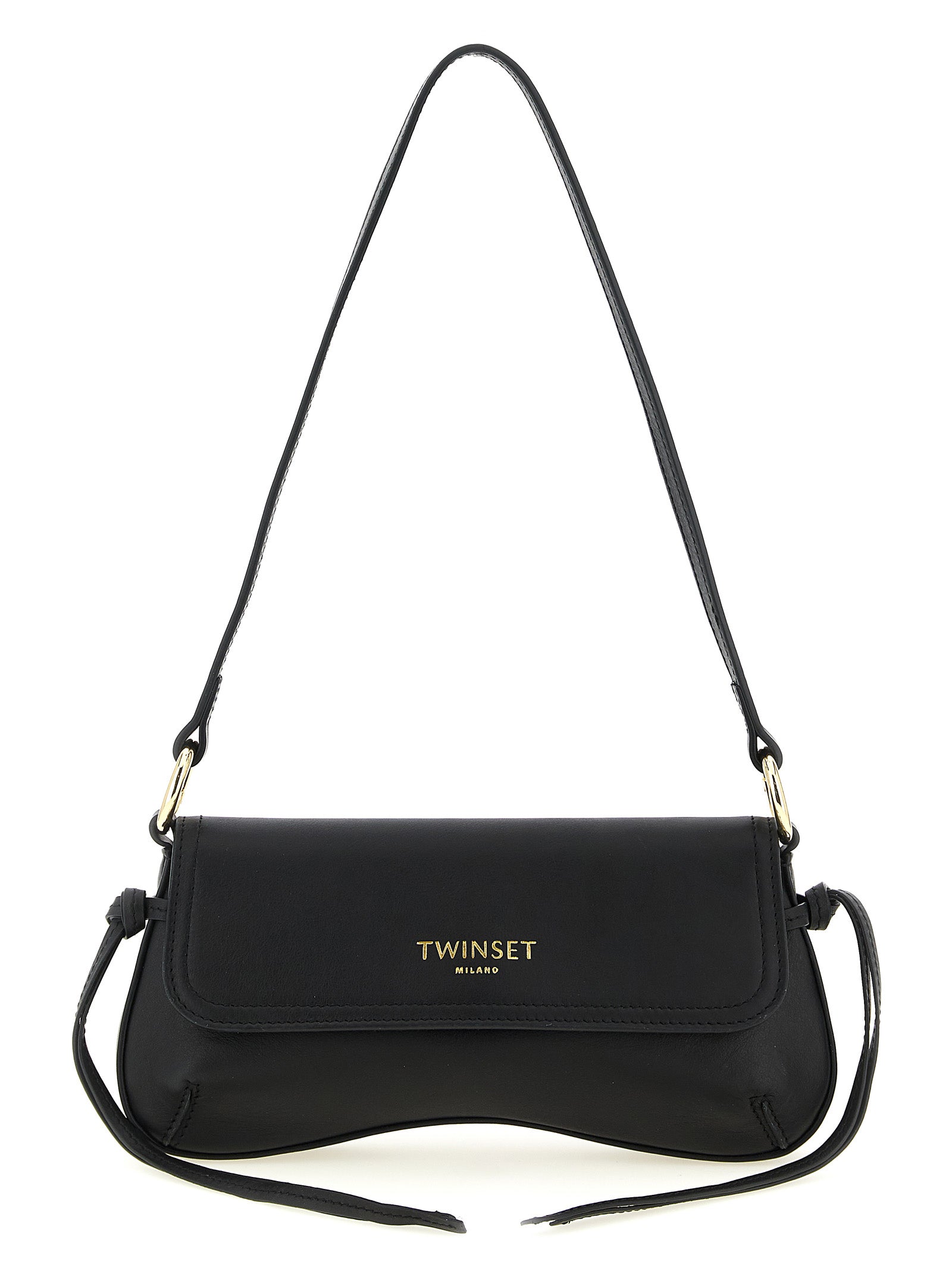 TWIN SET - TWIN SET Women’s Leather Shoulder Bag Black - Women’s Bags