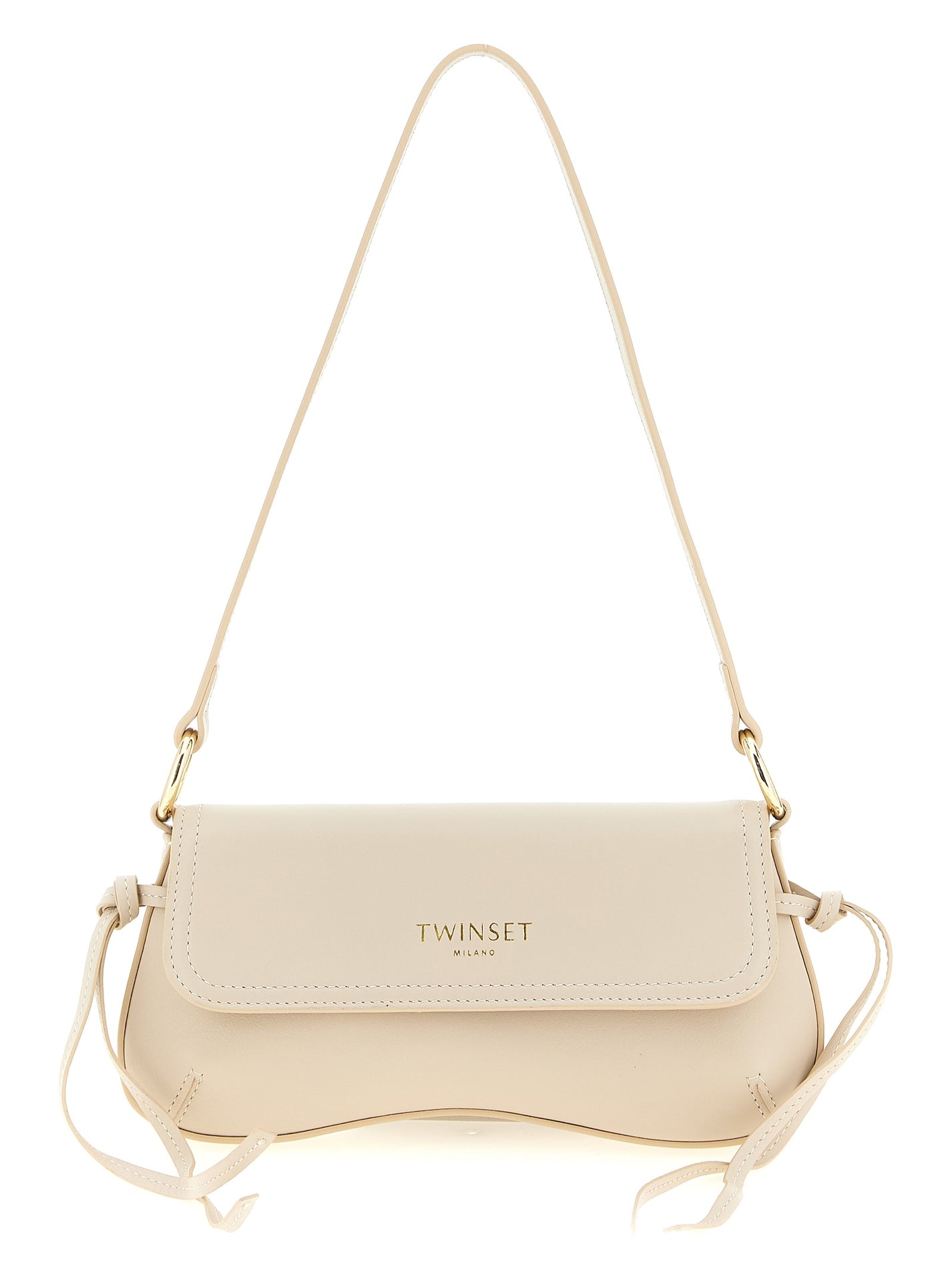 TWIN SET - TWIN SET Women’s Leather Shoulder Bag Beige - Women’s Bags