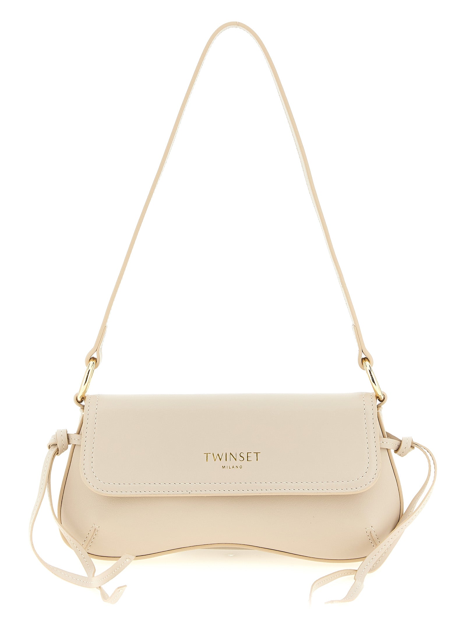 TWIN SET - TWIN SET Women’s Leather Shoulder Bag Beige - Women’s Bags