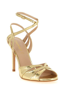 TWIN SET Women's Tejus Sandals Gold