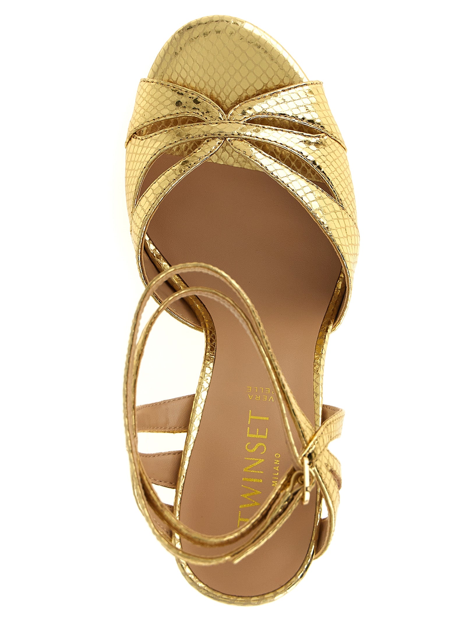 TWIN SET Women's Tejus Sandals Gold