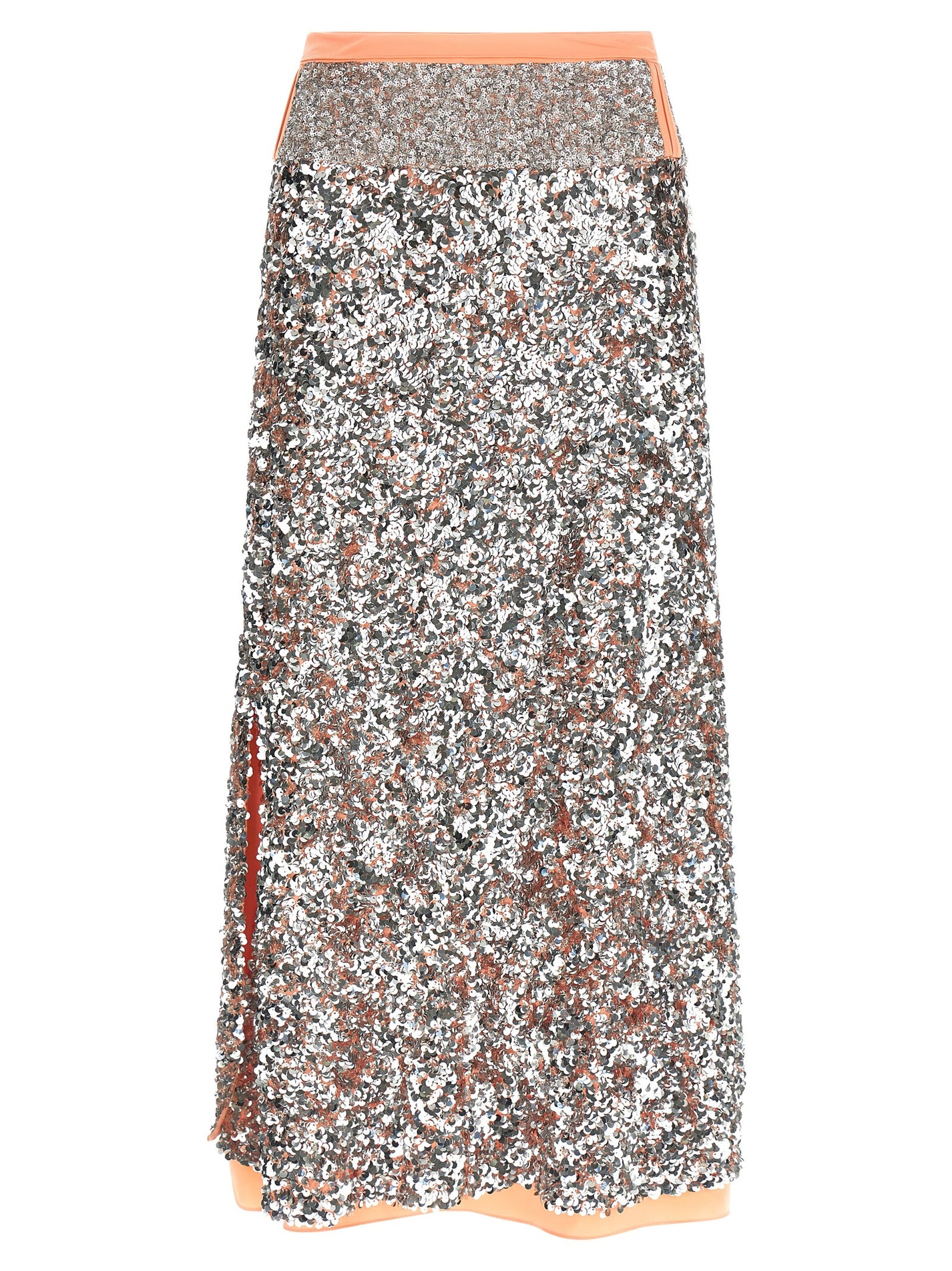 PACO RABANNE - PACO RABANNE Women’s Sequin Skirt Silver - Women’s Bottoms