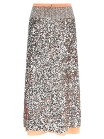 PACO RABANNE - PACO RABANNE Women’s Sequin Skirt Silver - Women’s Bottoms