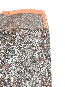 PACO RABANNE - PACO RABANNE Women’s Sequin Skirt Silver - Women’s Bottoms
