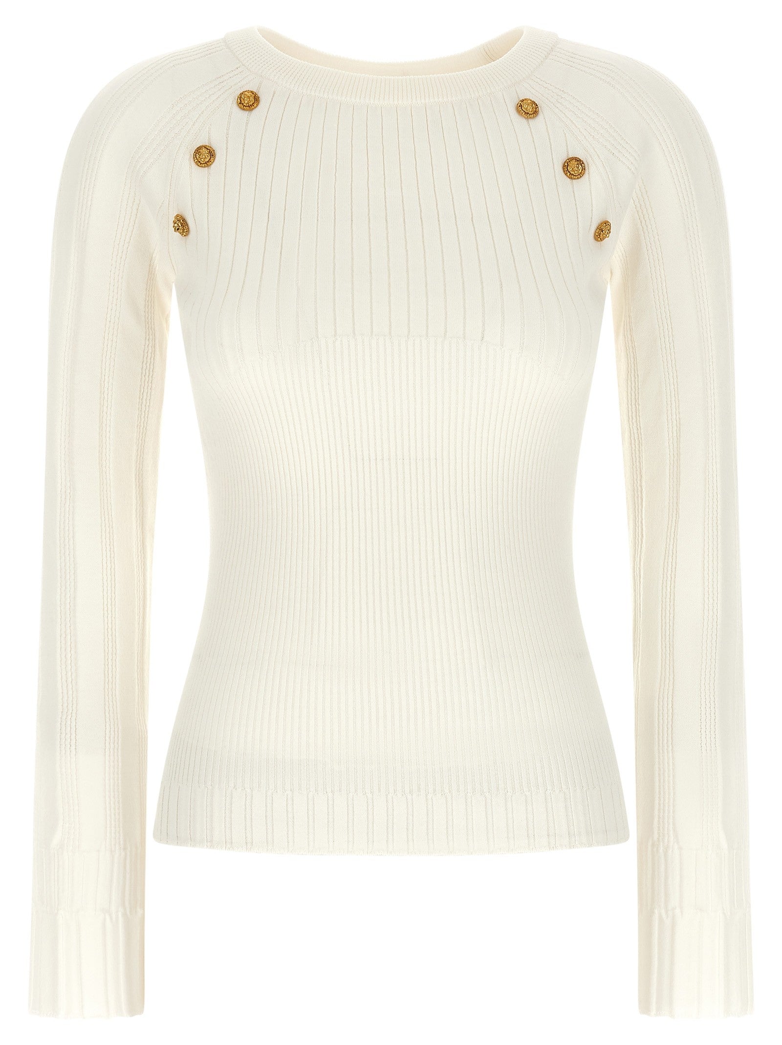 Balmain Buttons Sweater White