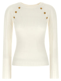 Balmain Buttons Sweater White