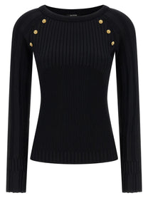 Balmain Buttons Sweater Black