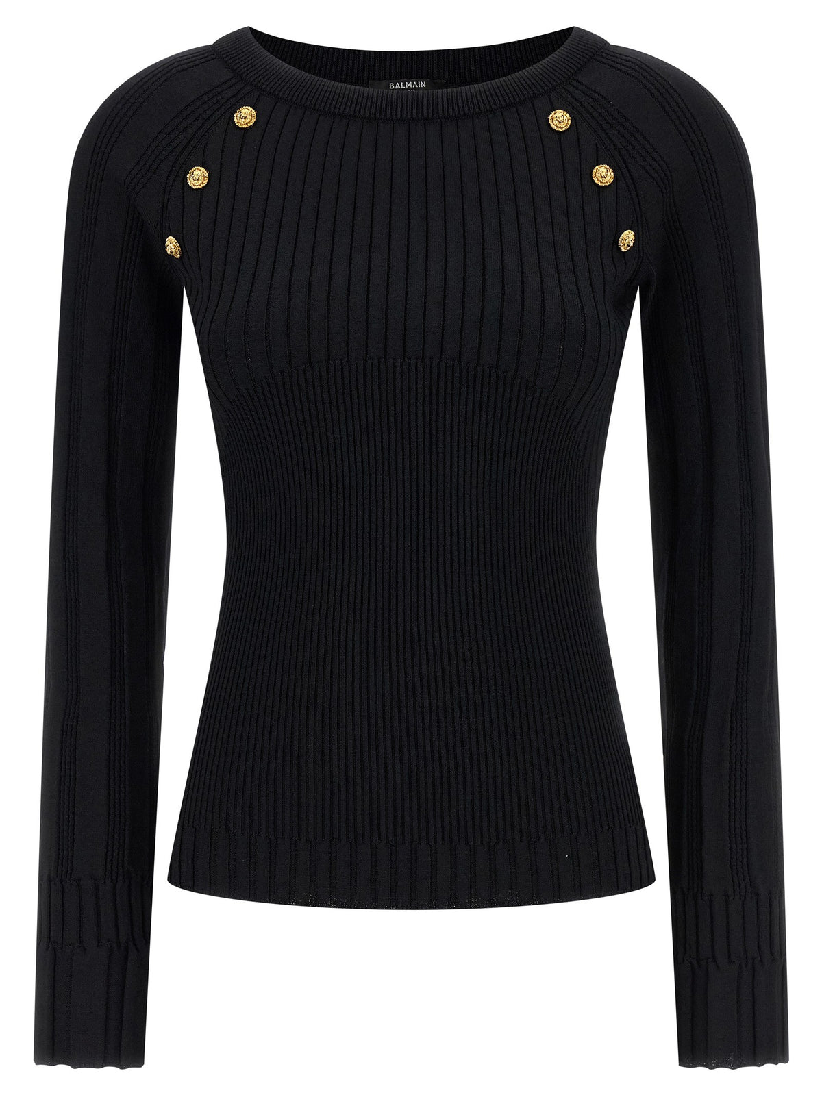 Balmain Buttons Sweater Black