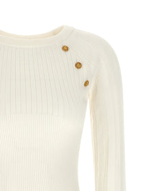 Balmain Buttons Sweater White
