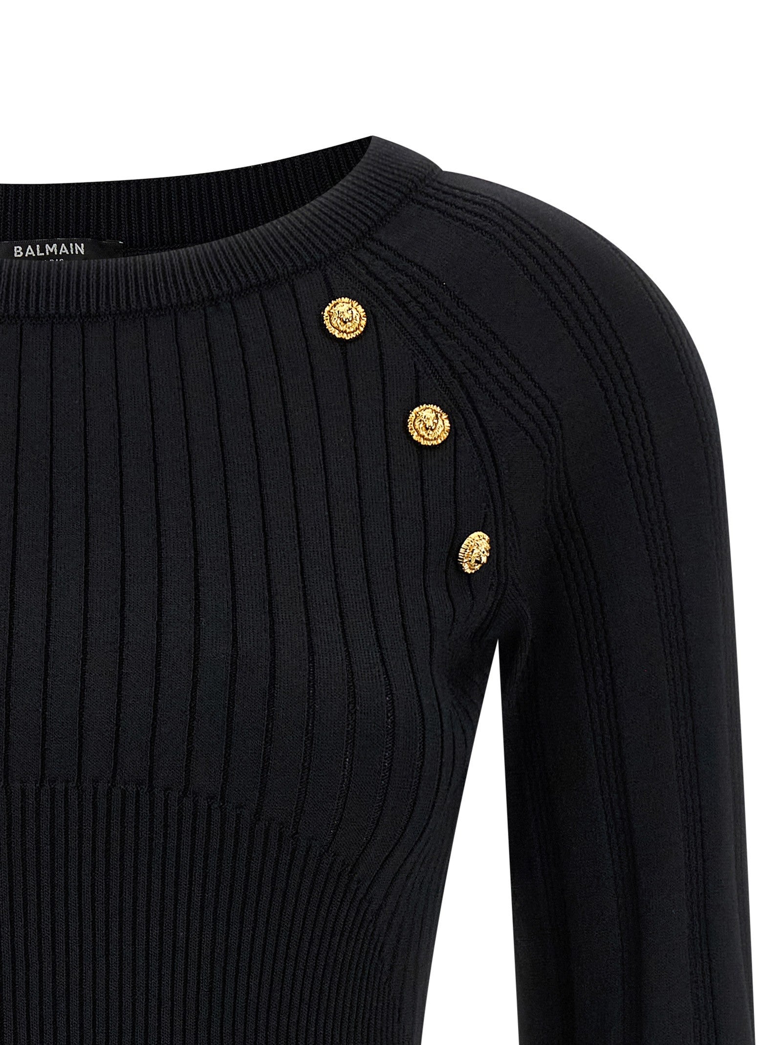 Balmain Buttons Sweater Black