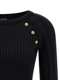 Balmain Buttons Sweater Black