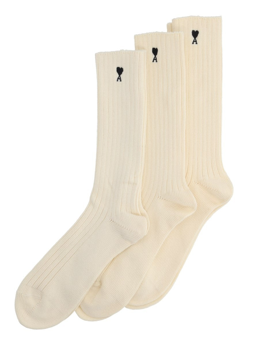 Ami Paris Unisex Calzini Ami DE Coeur White