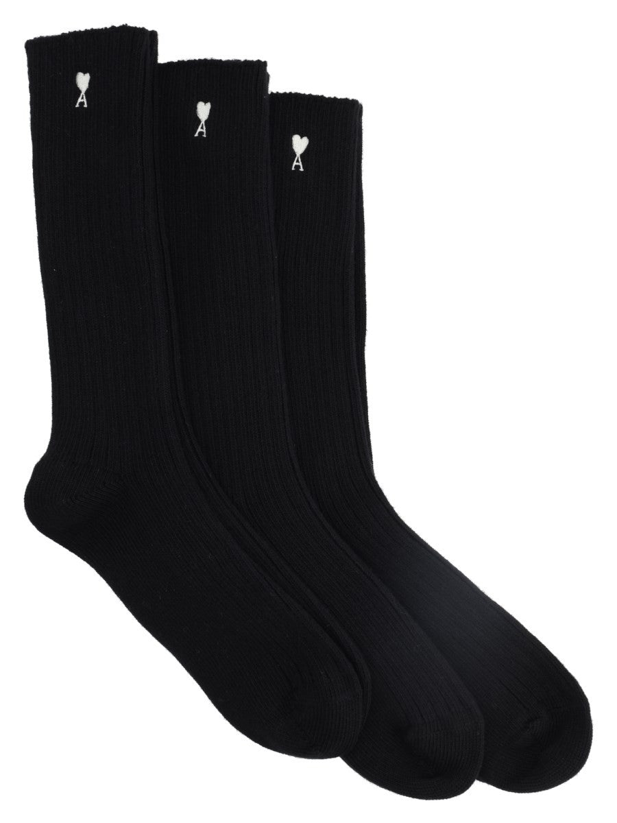 Ami Paris Unisex Calzini Ami DE Coeur Black