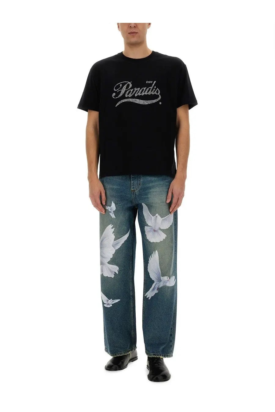 3.PARADIS Men's Crystal Shirt Black, view 2