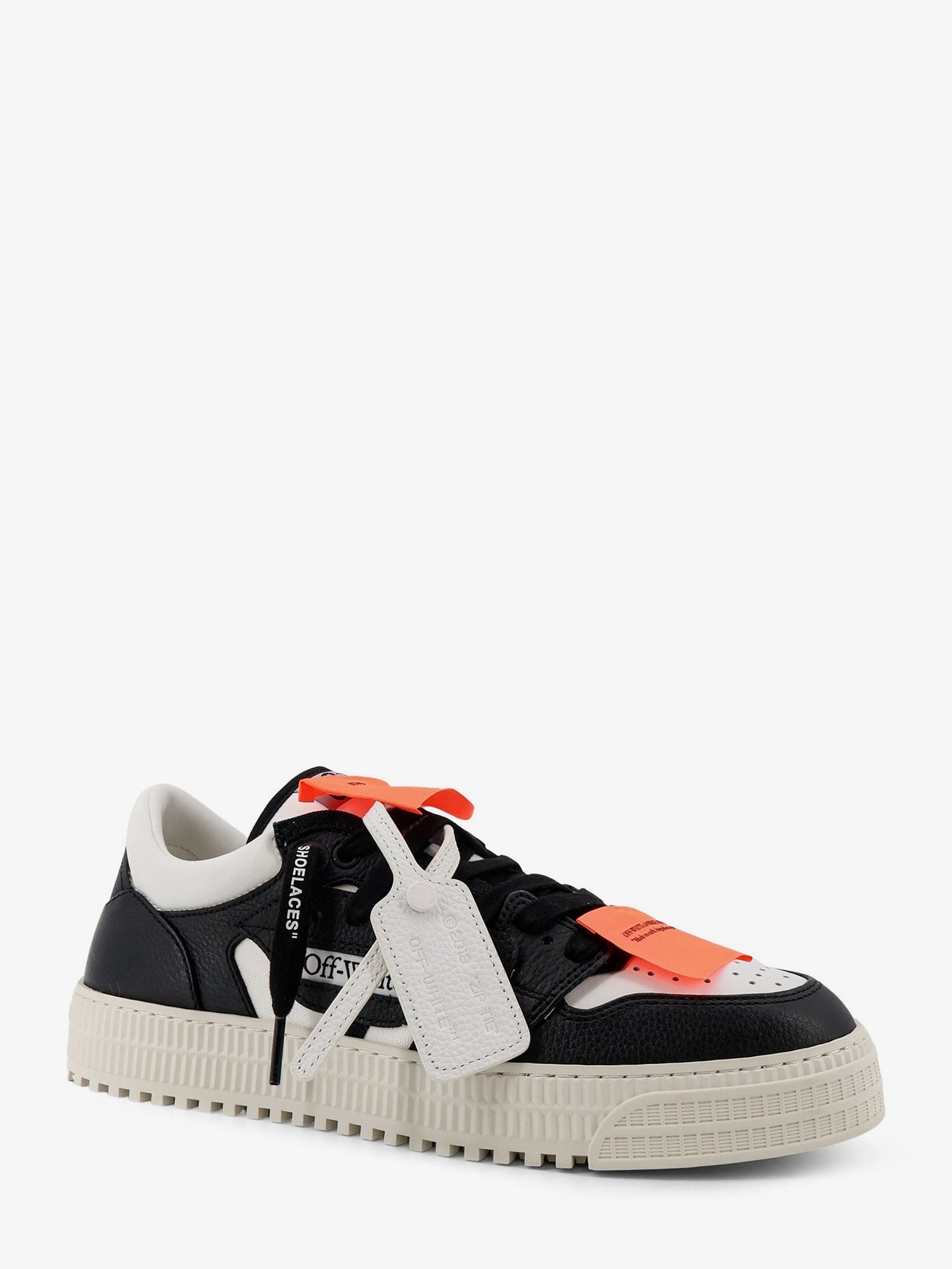 Off-White Men's Court Low Top Leather Sneakers Black