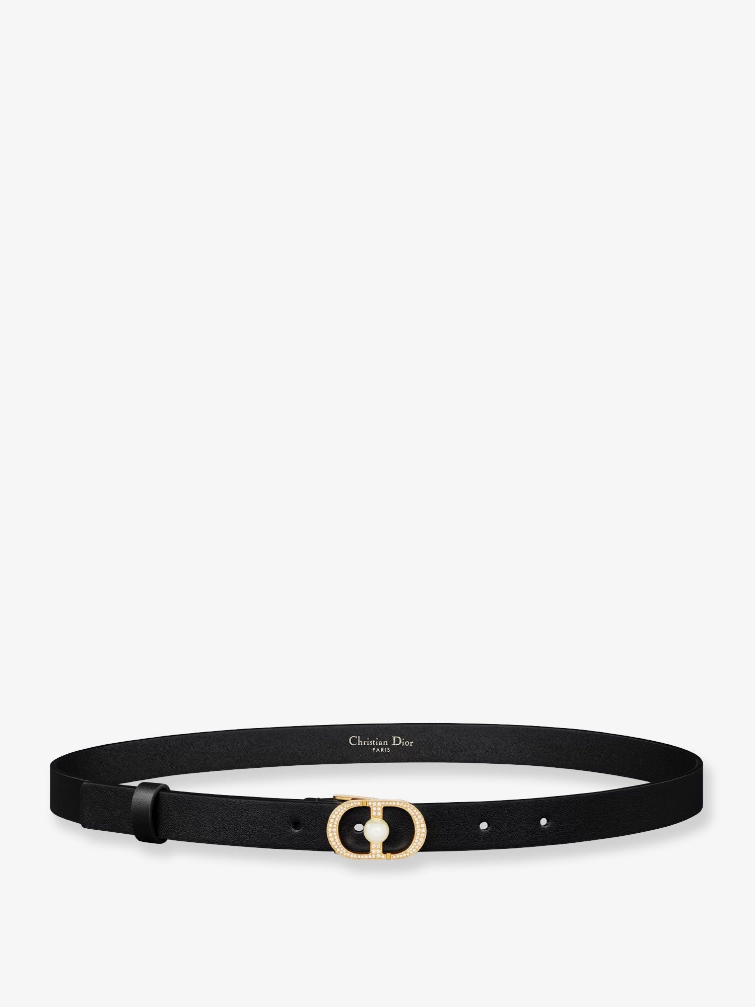 Dior Women's Montaigne Jolie Leather Belt Black