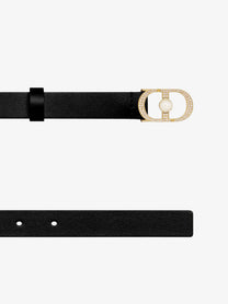 Dior Women's Montaigne Jolie Leather Belt Black