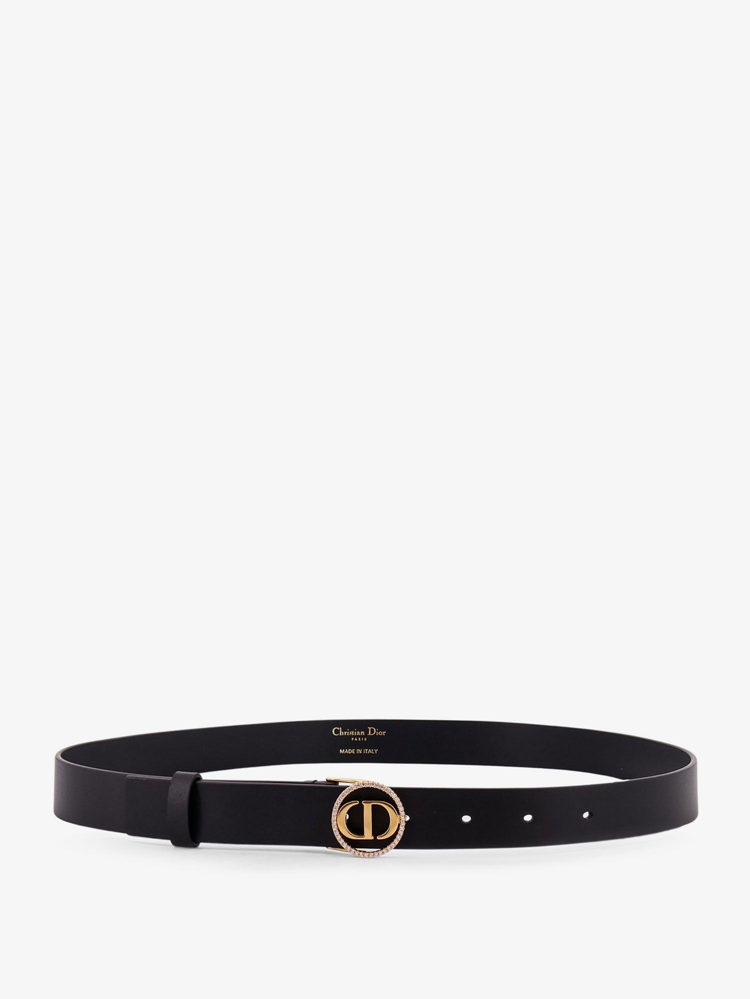 Dior Women's Montaigne Leather Belt Black