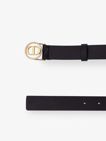 Dior Women's Montaigne Leather Belt Black