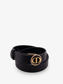 Dior Women's Montaigne Leather Belt Black