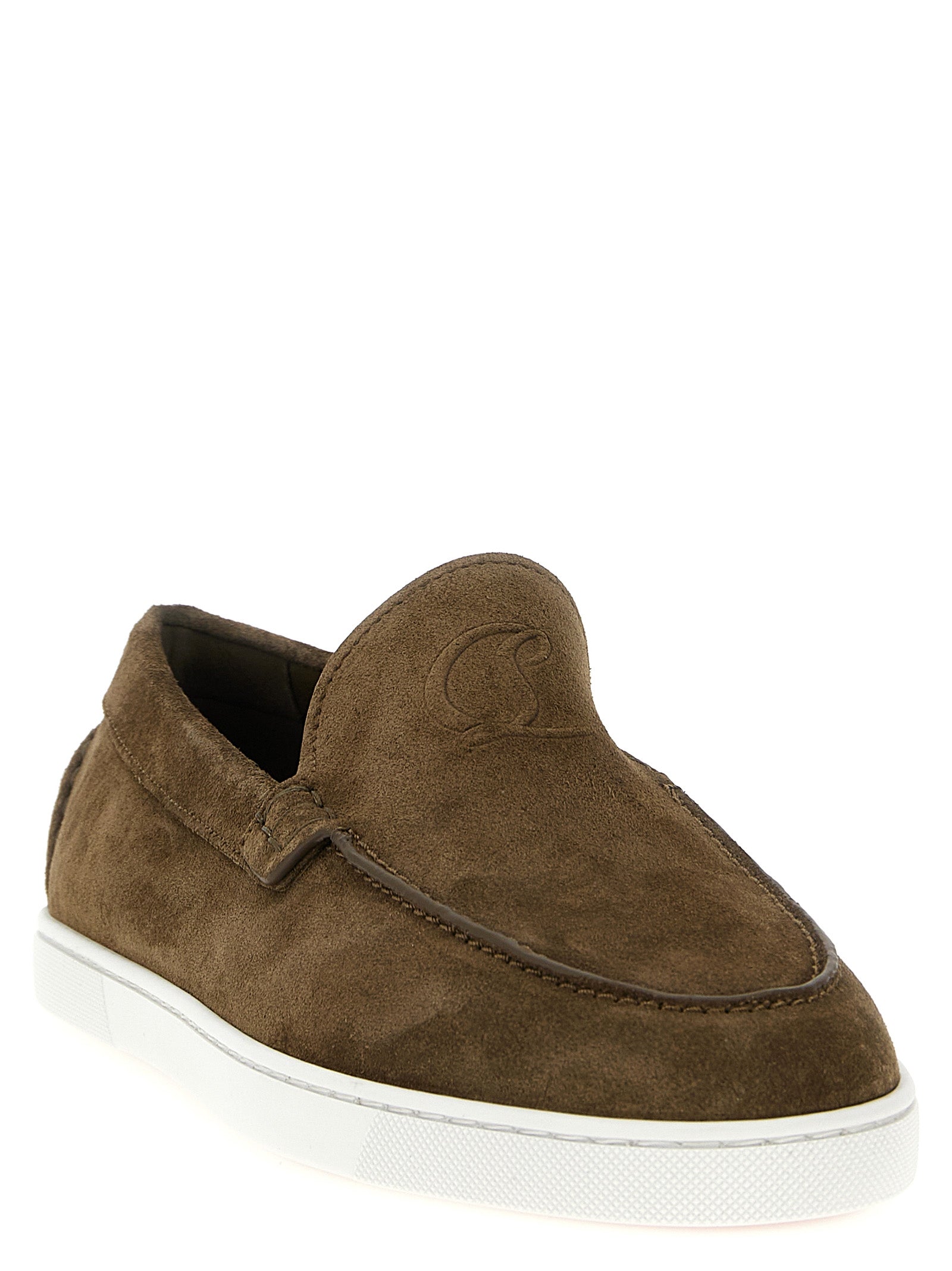 CHRISTIAN LOUBOUTIN Men's Moonboat Loafers Brown