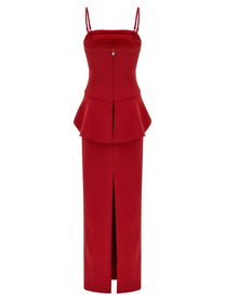 ROTATE Birger Christensen Floral Detail Dress Red