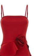 ROTATE Birger Christensen Floral Detail Dress Red, view 3