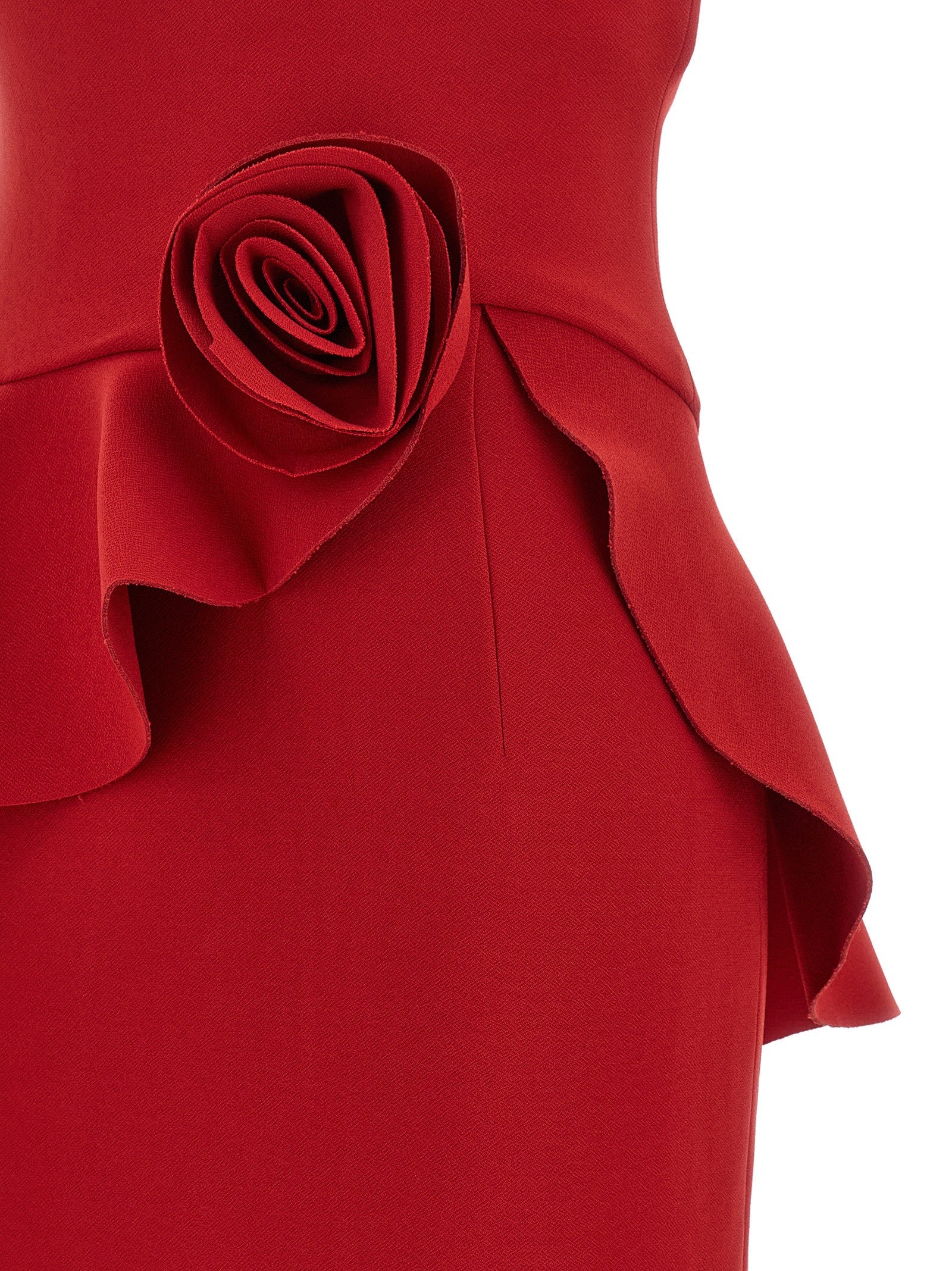 ROTATE Birger Christensen Floral Detail Dress Red