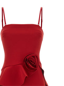 ROTATE Birger Christensen Floral Detail Dress Red