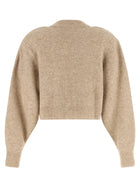 ROTATE Birger Christensen Flower Knit Cardigan Beige, view 2