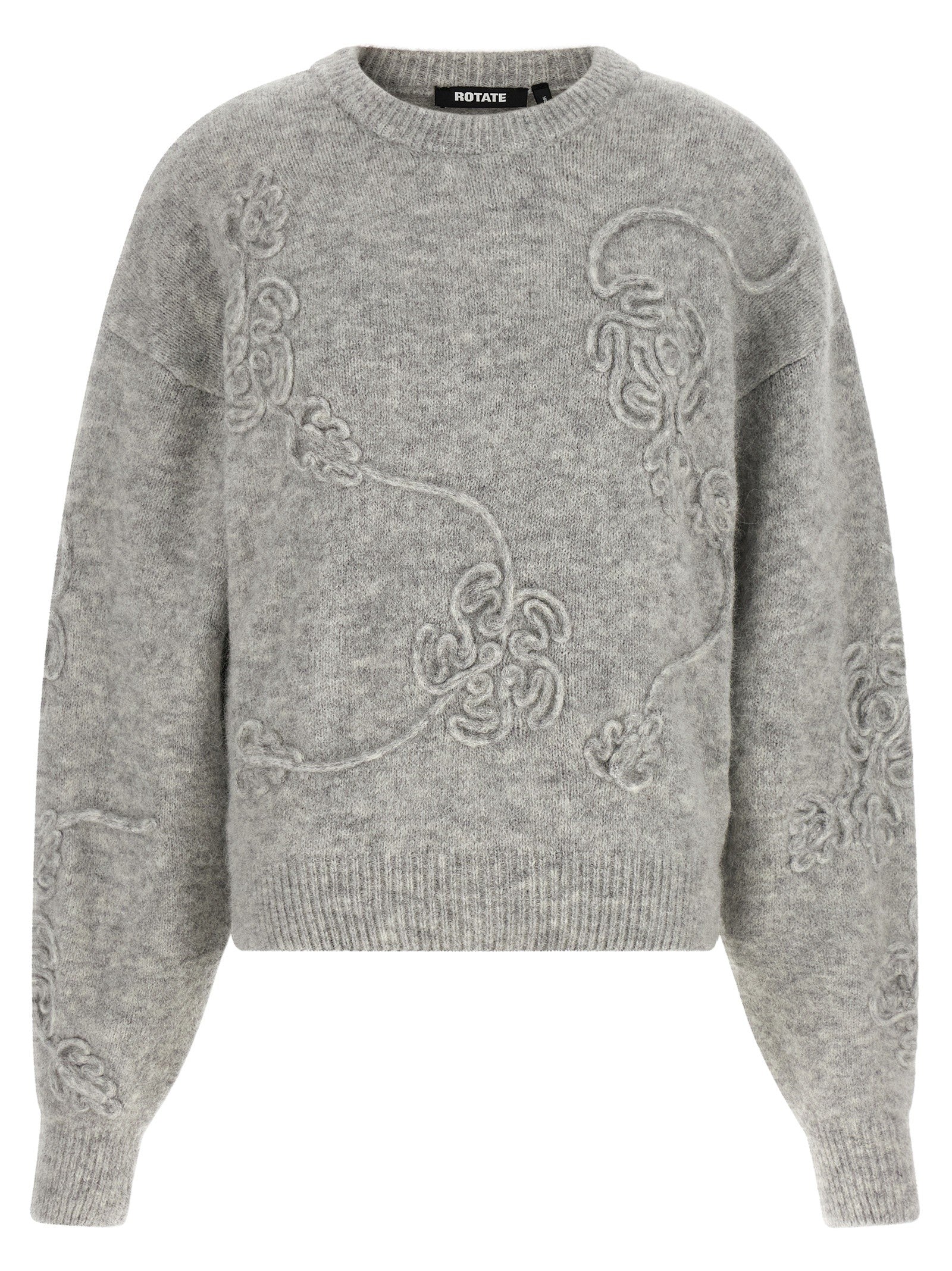 ROTATE Birger Christensen Flower Sweater Grey