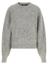 ROTATE Birger Christensen Flower Sweater Grey
