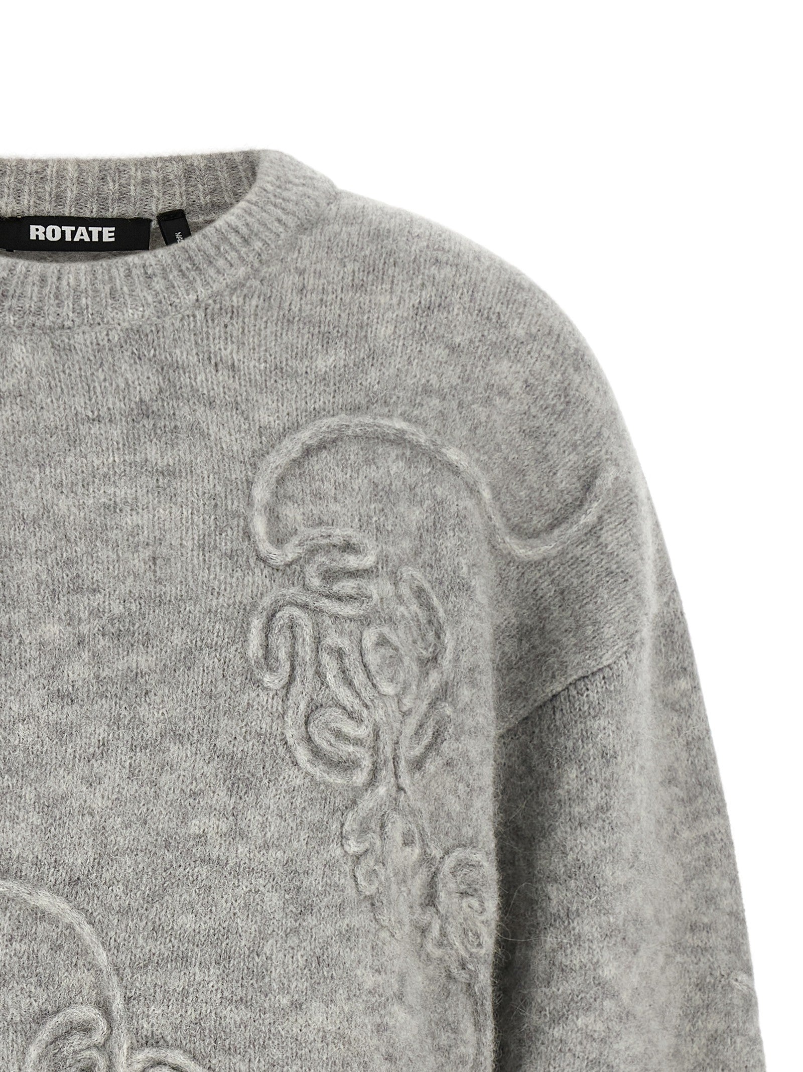 ROTATE Birger Christensen Flower Sweater Grey