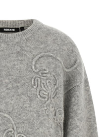 ROTATE Birger Christensen Flower Sweater Grey