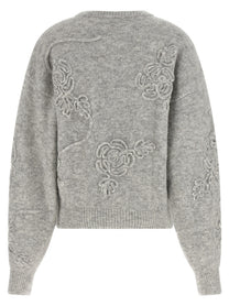 ROTATE Birger Christensen Flower Sweater Grey