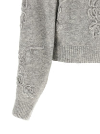 ROTATE Birger Christensen Flower Sweater Grey