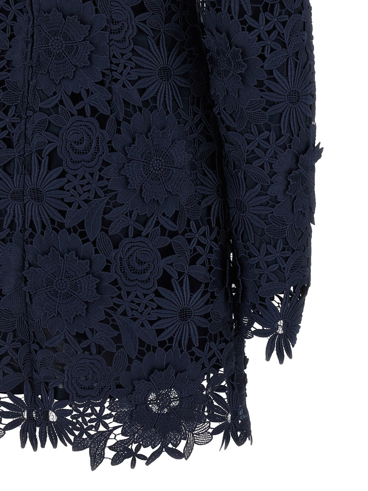ROTATE Birger Christensen Lace Ls Mini Dress Blue, view 4