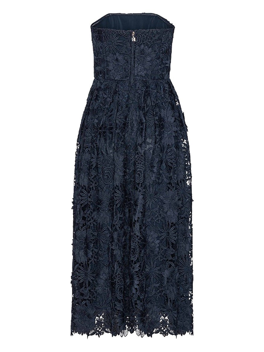 ROTATE Birger Christensen Women's Lace Midi Dress Blue