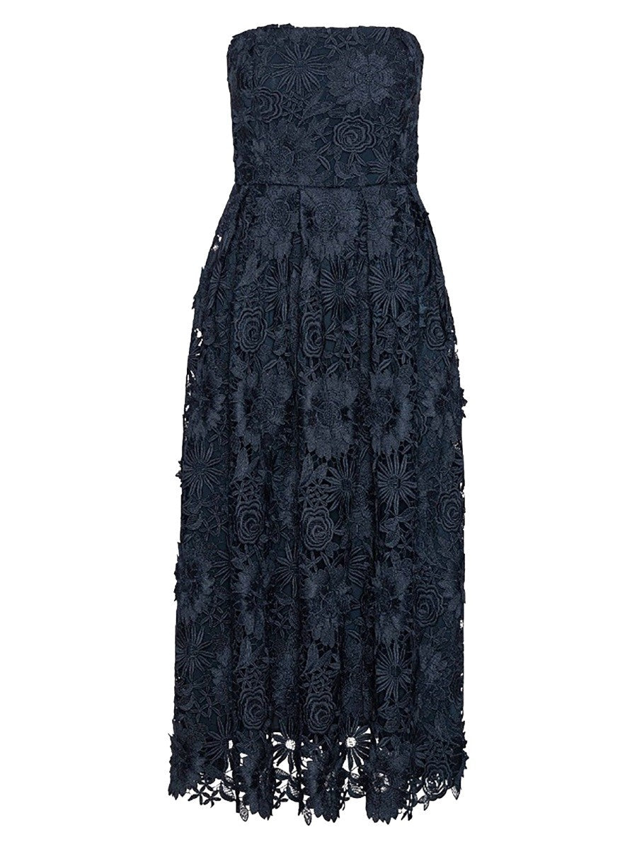 ROTATE Birger Christensen Women's Lace Midi Dress Blue
